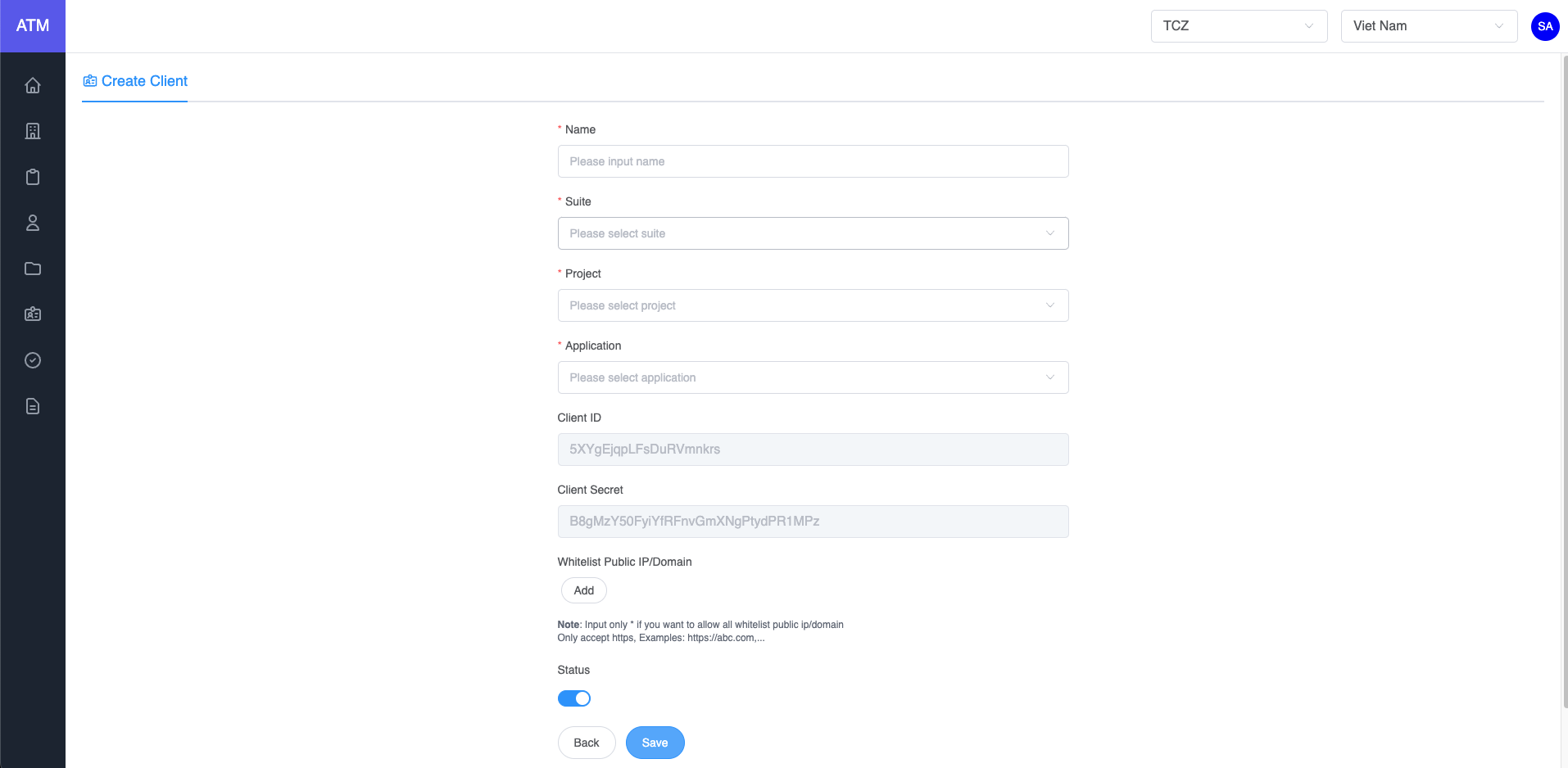 The create client!