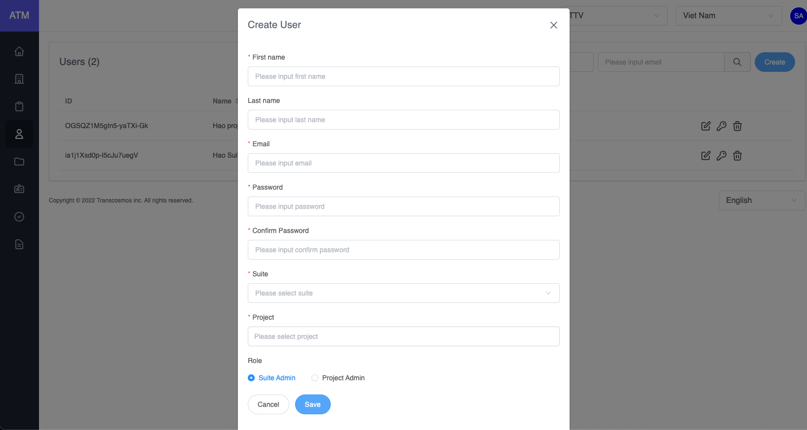 The create user!